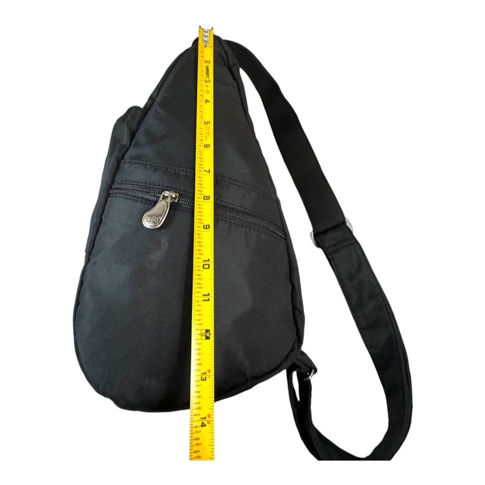 Healthy Back Bag By AmeriBag Crossbody Sling Backpack - Black Nylon Purse carry - Picture 6 of 11